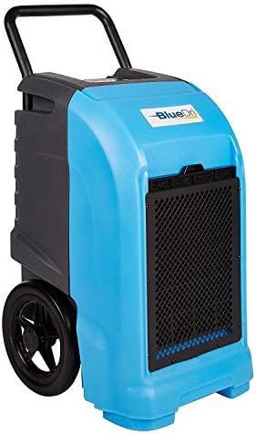 Industrial blue dehumidifier with built-in pump