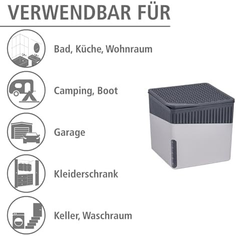 Gray cube design mini portable dehumidifier — photo 5