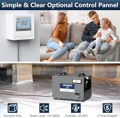 Commercial crawl space dehumidifier with drain hose — photo 4