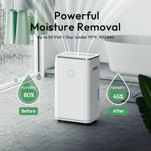 Large 50 Pint Basement Dehumidifier with Hose — photo 3