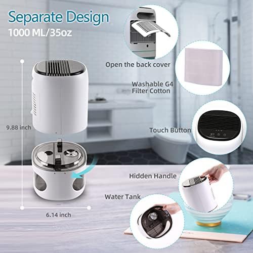 Mini bedroom dehumidifier with timer — photo 4