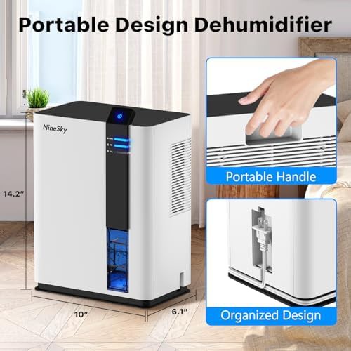 White bathroom dehumidifier with 98 oz tank — photo 3