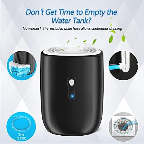 Compact home dehumidifier with drain hose — photo 4