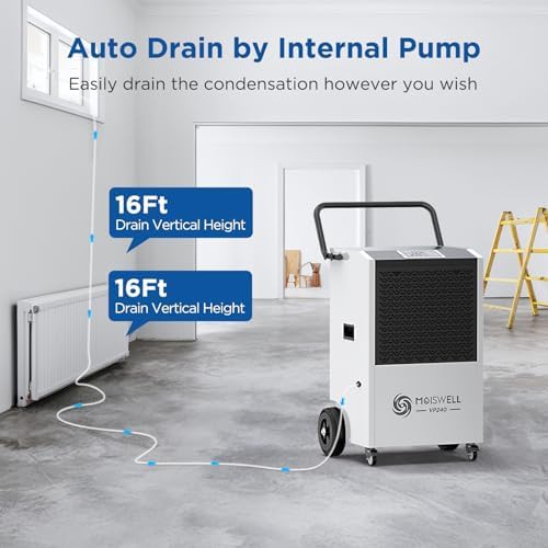 240 pint commercial basement dehumidifier with hose — photo 3