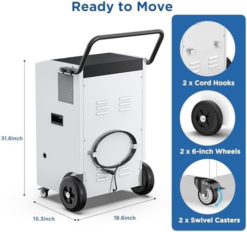 240 pint commercial basement dehumidifier with hose — photo 5