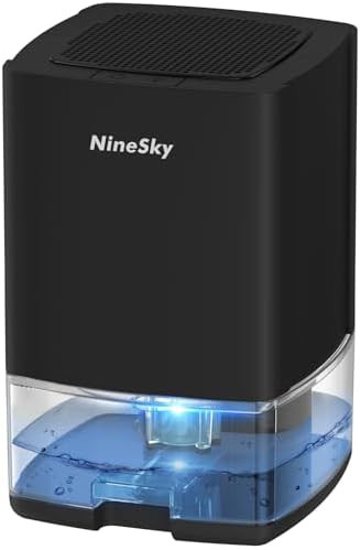 Black compact bedroom dehumidifier with 30 oz tank