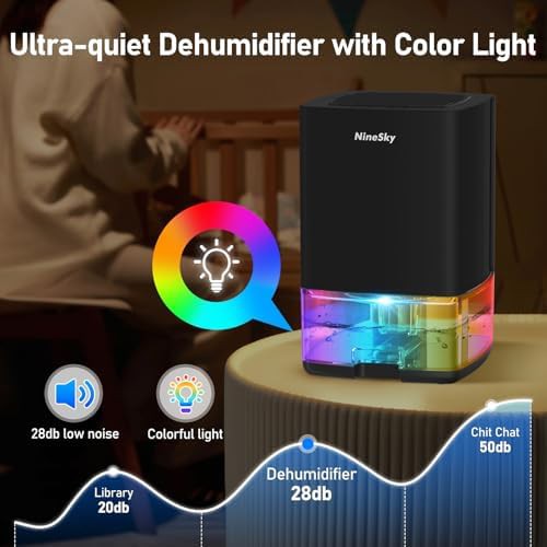 Black compact bedroom dehumidifier with 30 oz tank — photo 3