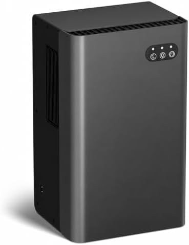 Gray compact dehumidifier with 95 oz tank