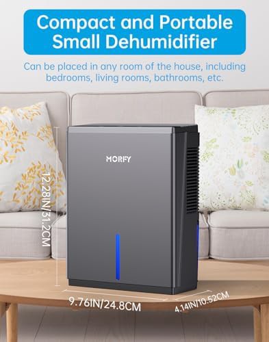 Compact dehumidifier with drain hose and lights — photo 5