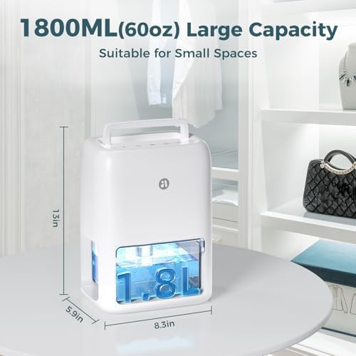 Portable LED dehumidifier with 60 oz tank — photo 4