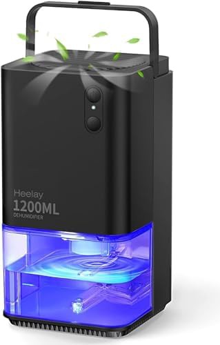 Black mini portable dehumidifier with LED