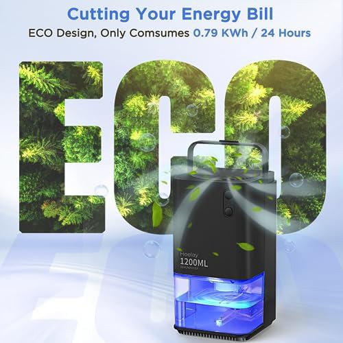 Black mini portable dehumidifier with LED — photo 3