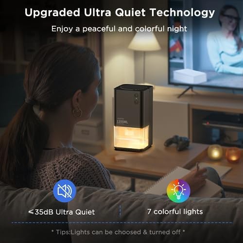 Black mini portable dehumidifier with LED — photo 4