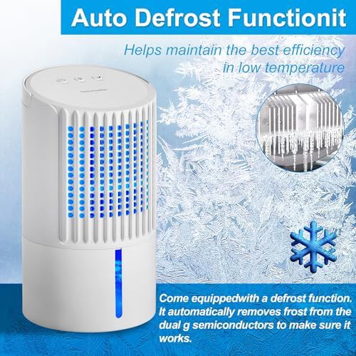 Cold white portable quiet bedroom dehumidifier — photo 5