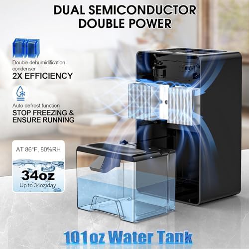 Black Large Tank Quiet Basement Dehumidifier — photo 3