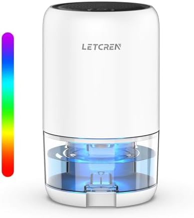 Portable small space dehumidifier with LED