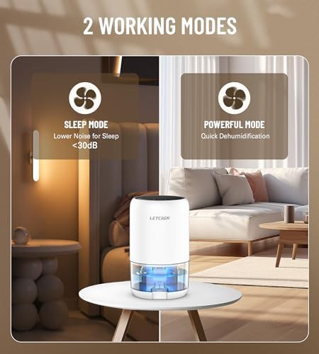 Portable small space dehumidifier with LED — photo 3