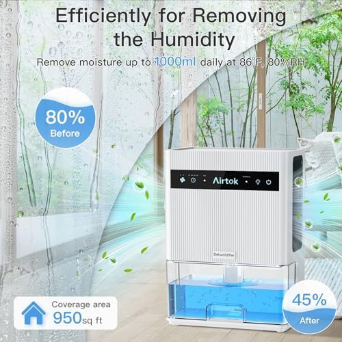 Quiet bedroom dehumidifier with large water tank — photo 3