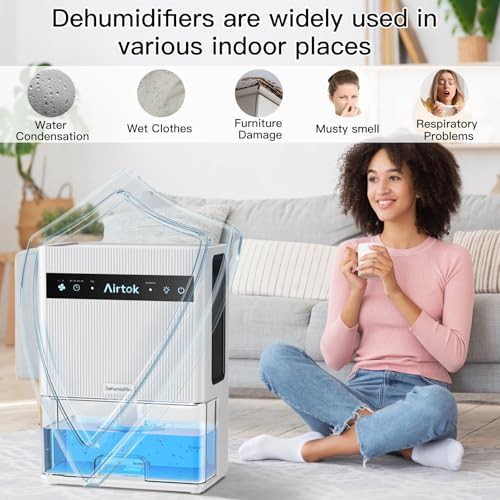 Quiet bedroom dehumidifier with large water tank — photo 5
