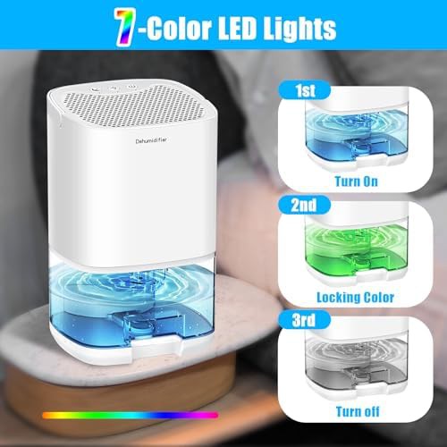 Small bedroom dehumidifier with color LED — photo 3