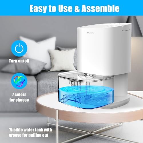 Small bedroom dehumidifier with color LED — photo 5