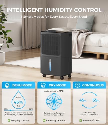 Basement Dehumidifier with Continuous Drain Hose — photo 3