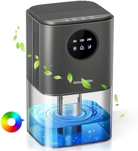 Gray small bedroom dehumidifier with auto shut-off