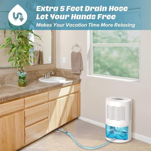 Mini basement dehumidifier with drain hose — photo 3