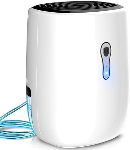 Ultra quiet mini bathroom dehumidifier white