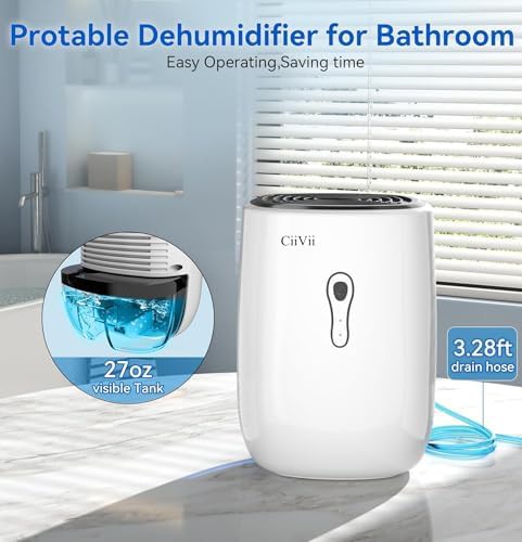 Ultra quiet mini bathroom dehumidifier white — photo 3