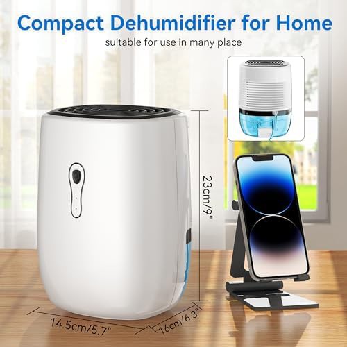 Ultra quiet mini bathroom dehumidifier white — photo 4