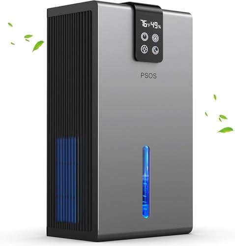 Gray home dehumidifier with digital display