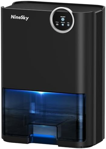 Black ultra quiet dehumidifier with 70 oz tank
