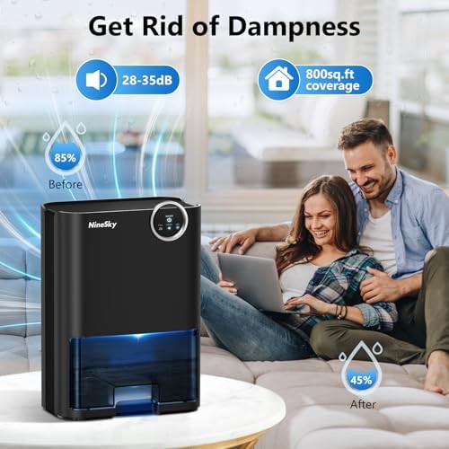 Black ultra quiet dehumidifier with 70 oz tank — photo 3