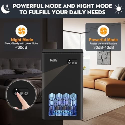 Basement dehumidifier with 7 color LED light — photo 4
