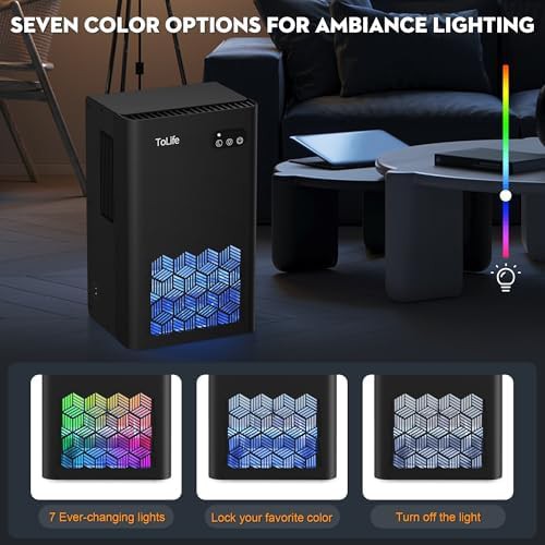 Basement dehumidifier with 7 color LED light — photo 5