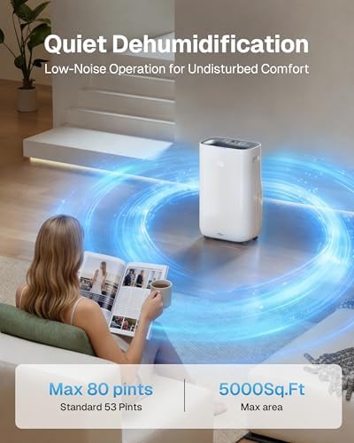 Large Room 80 Pint Dehumidifier with Hose — photo 3