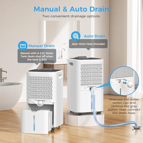 Trazico 45 pint basement dehumidifier with drain hose — photo 3