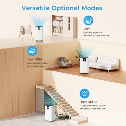 Trazico 45 pint basement dehumidifier with drain hose — photo 4