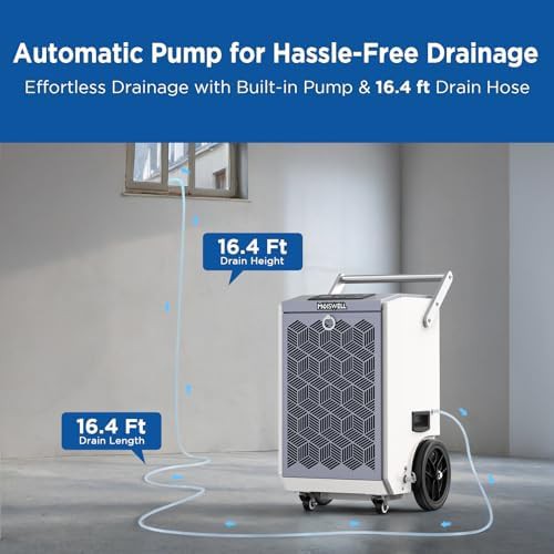 160 pint commercial basement dehumidifier with pump — photo 3