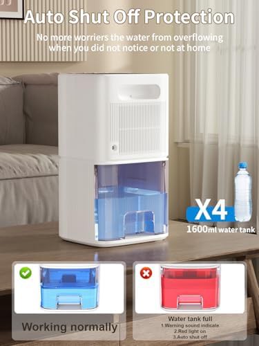 Quiet bedroom dehumidifier with LED lights — photo 3