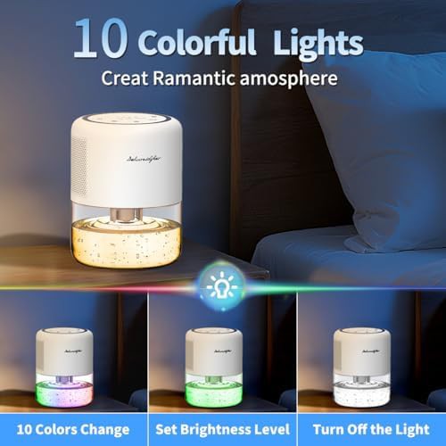 Small quiet dehumidifier with ten color lights — photo 4