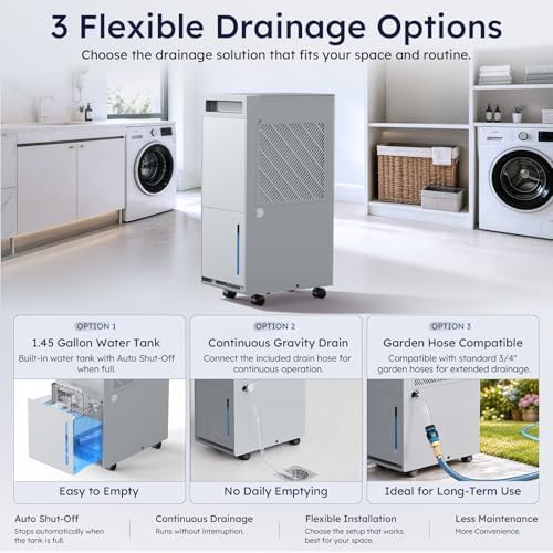 Smart humidity control dehumidifier with hose — photo 5