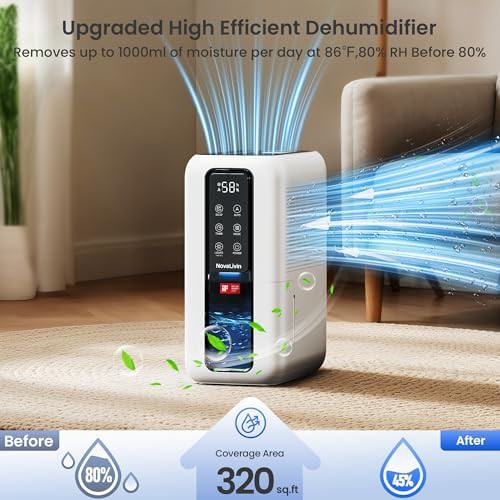 Black and white dehumidifier with 7 color LED — photo 3