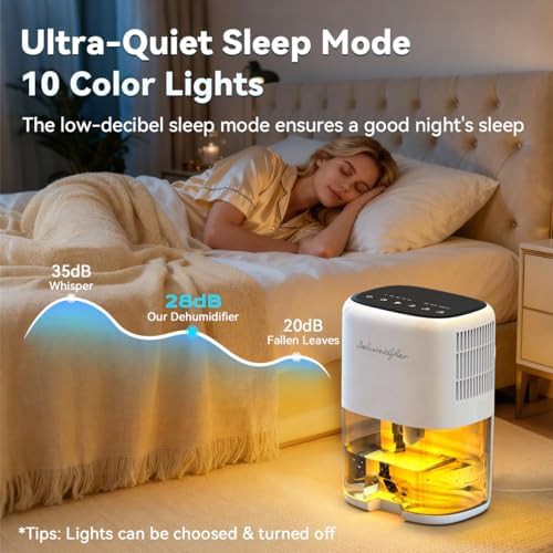 Portable Small Basement Dehumidifier with LED — photo 4