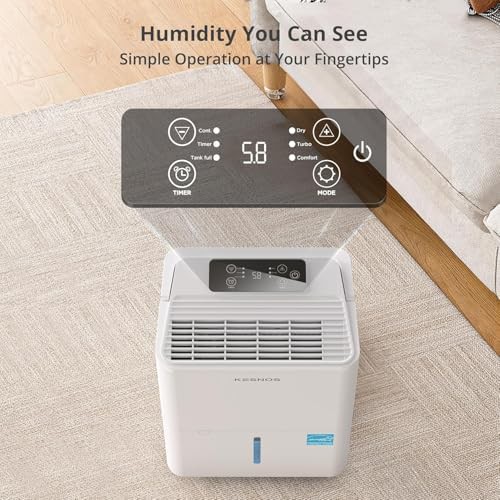 Compact 30 pint basement dehumidifier with hose — photo 5
