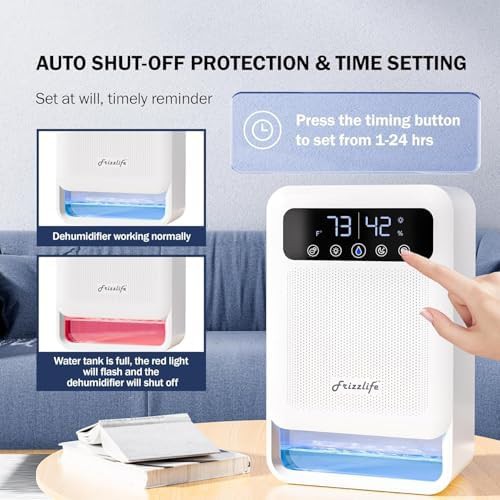 White dual core quiet sleep dehumidifier — photo 5