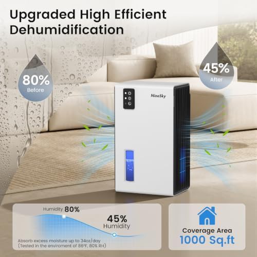 White ambient light dehumidifier with 95 oz tank — photo 3