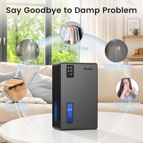 Grey quiet basement dehumidifier with 95 oz tank — photo 4