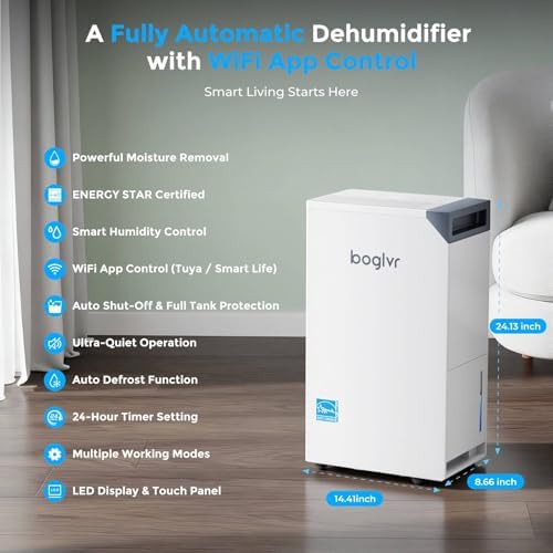 White smart dehumidifier with WiFi control — photo 3
